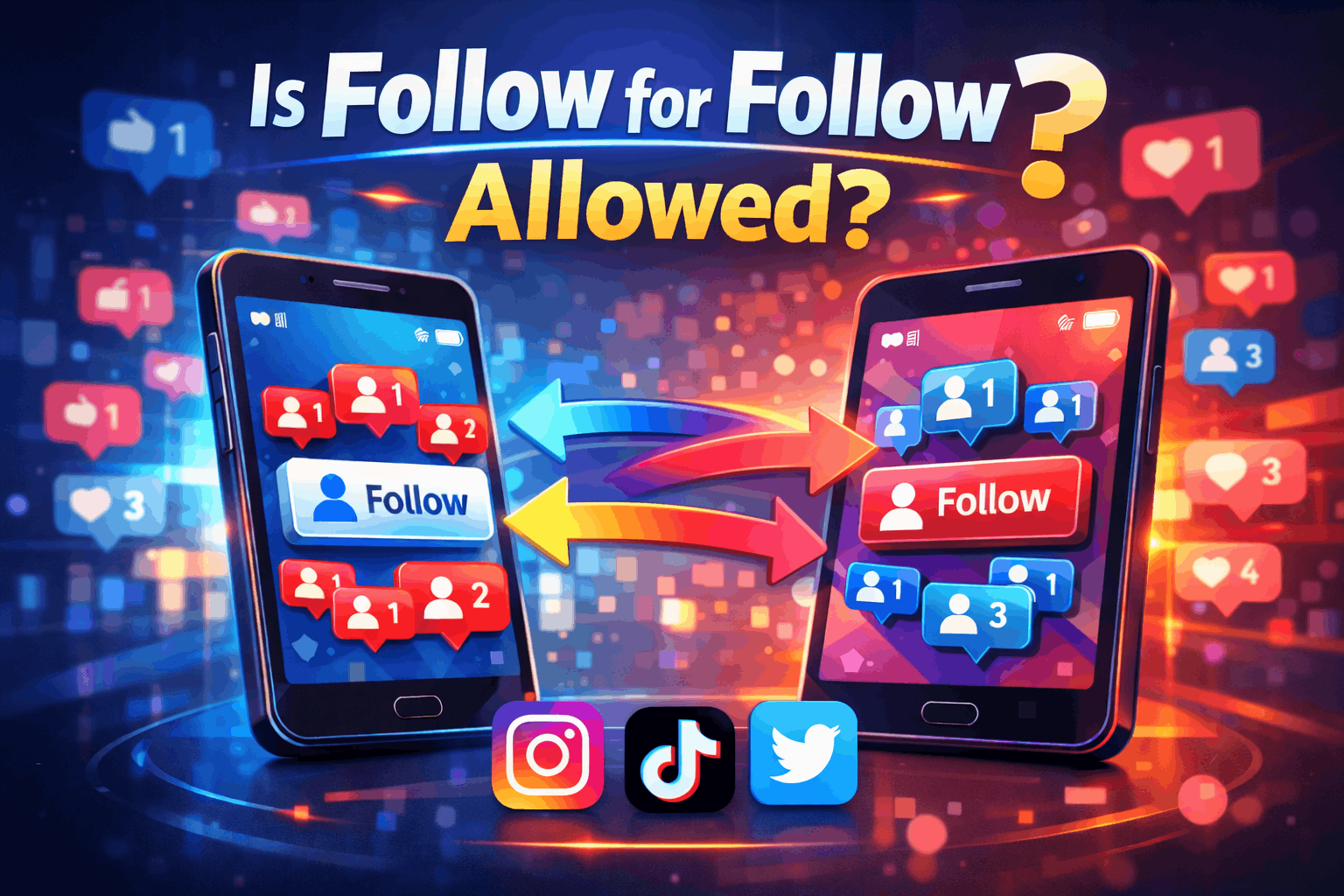 Follow for Follow Allowed on Instagram, TikTok, or Twitter